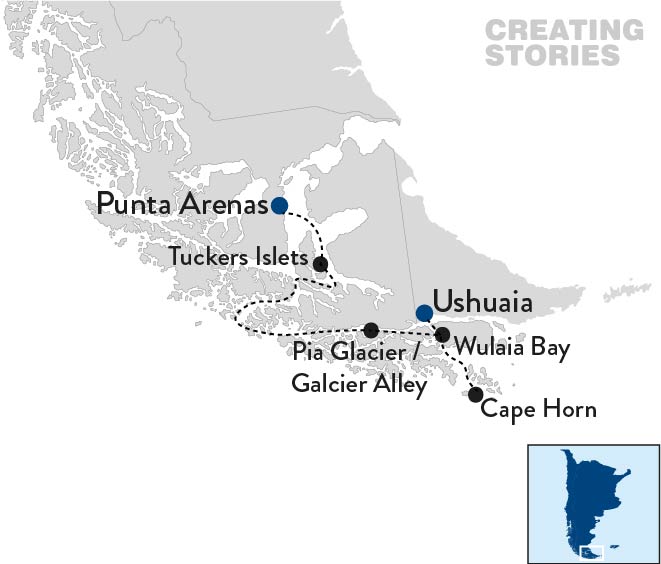 Cruise naar het einde van de wereld - kaart