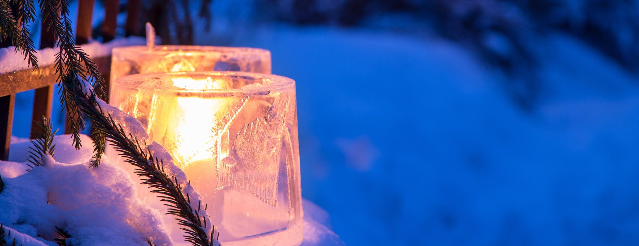 Finland ijslantarens als kerstdecoratie in Finland