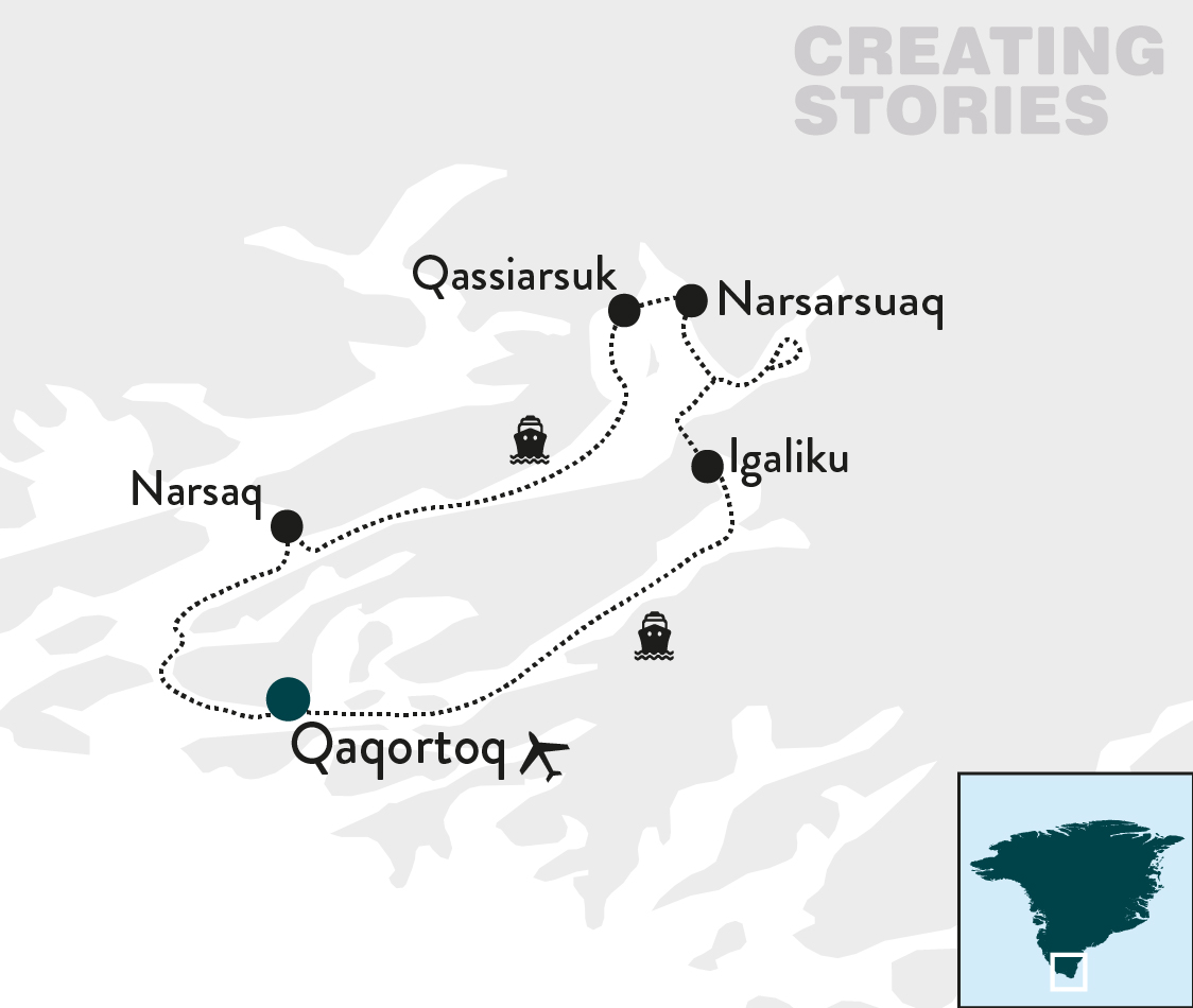 Zuidwest-Groenland steden en nederzettingen