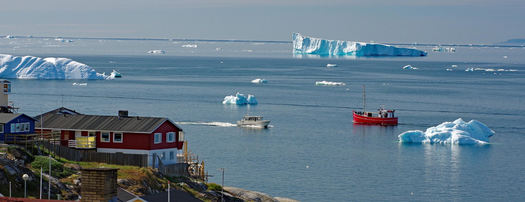 Houses in Ilulissat overlook the icefjord
