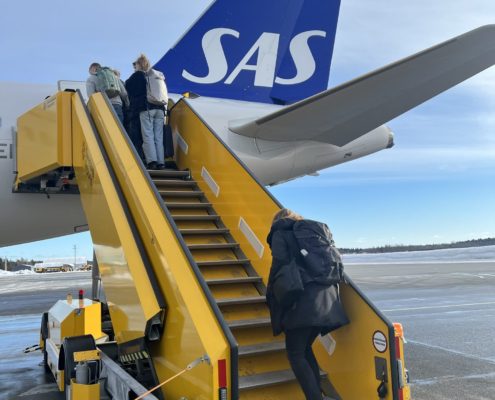 Instappen in het vliegtuig - Zweden