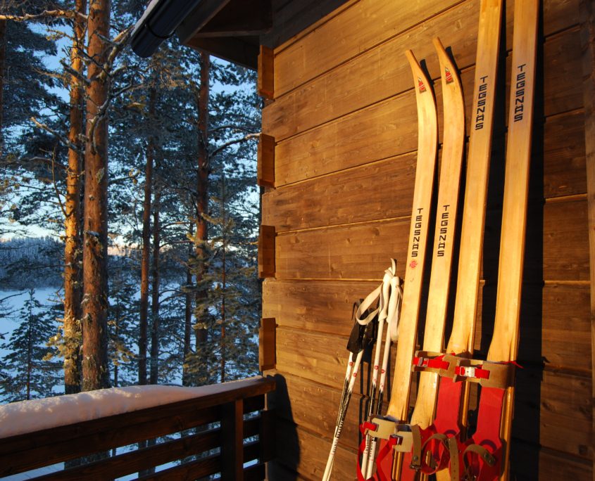 Langlaufen op houten ski's
