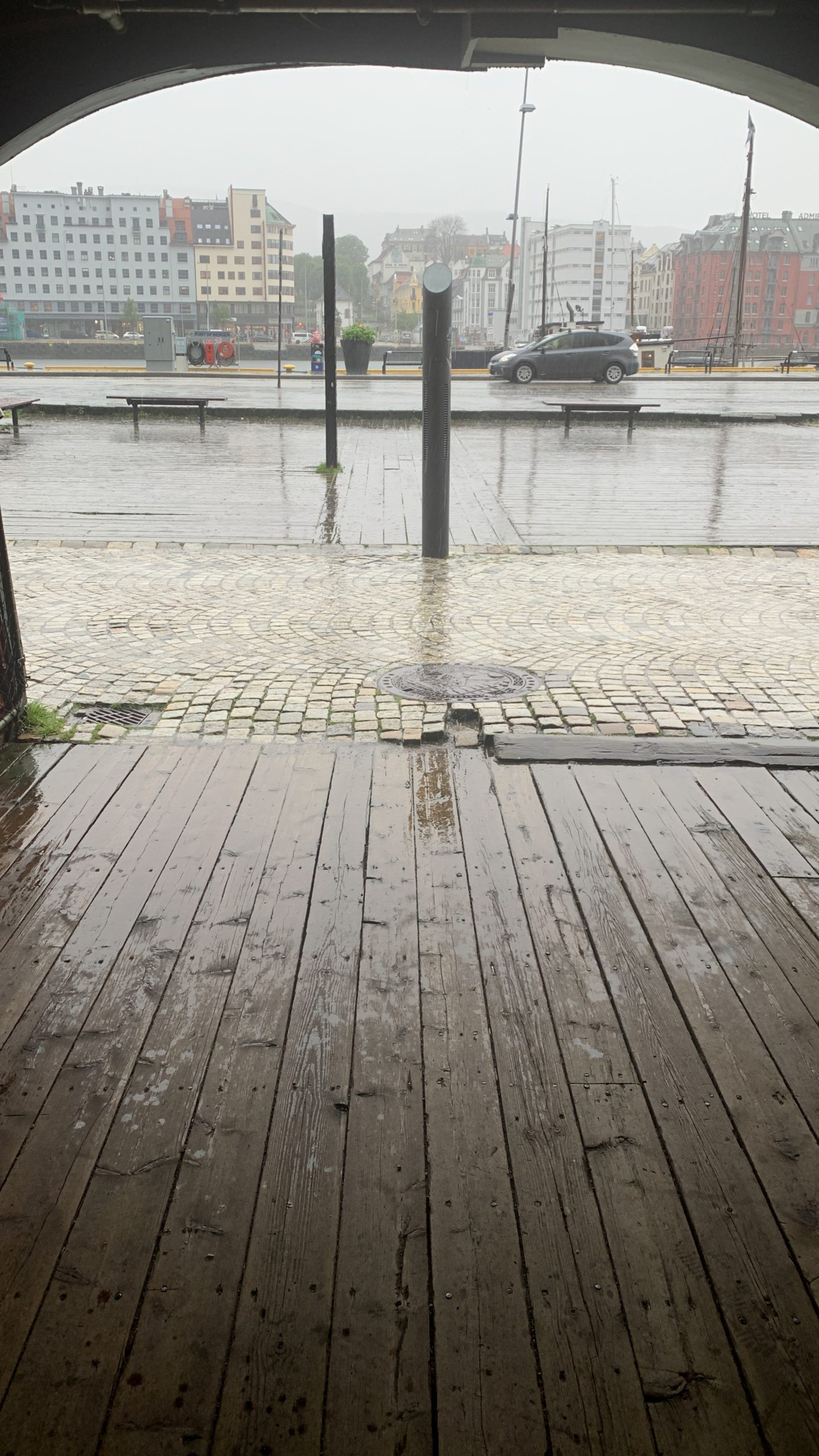 Noorwegen Schuilen voor de regen, Bergen