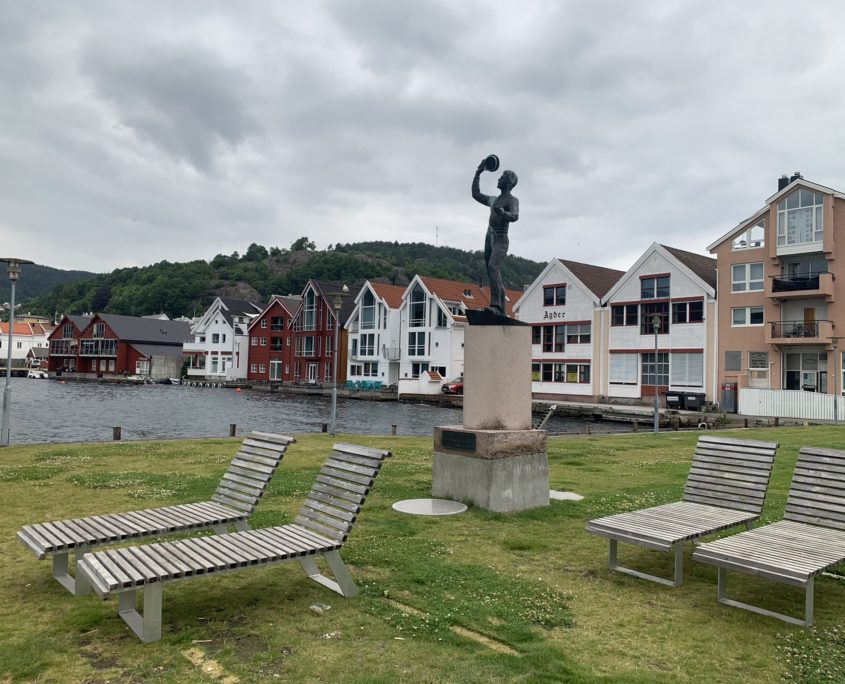 Noorwegen flekkefjord standbeeld