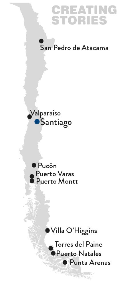 Zelf samengestelde reis Chili - kaart