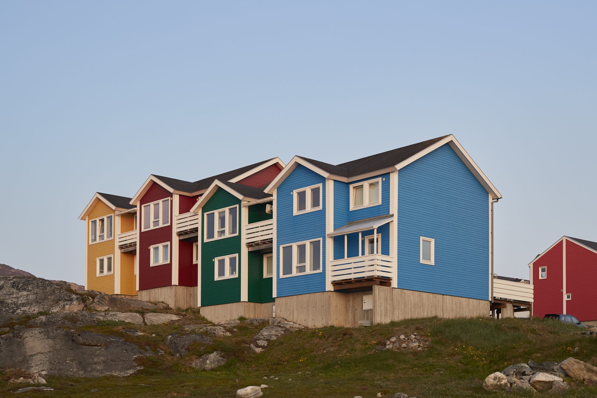 Gekleurde huizen in Nuuk