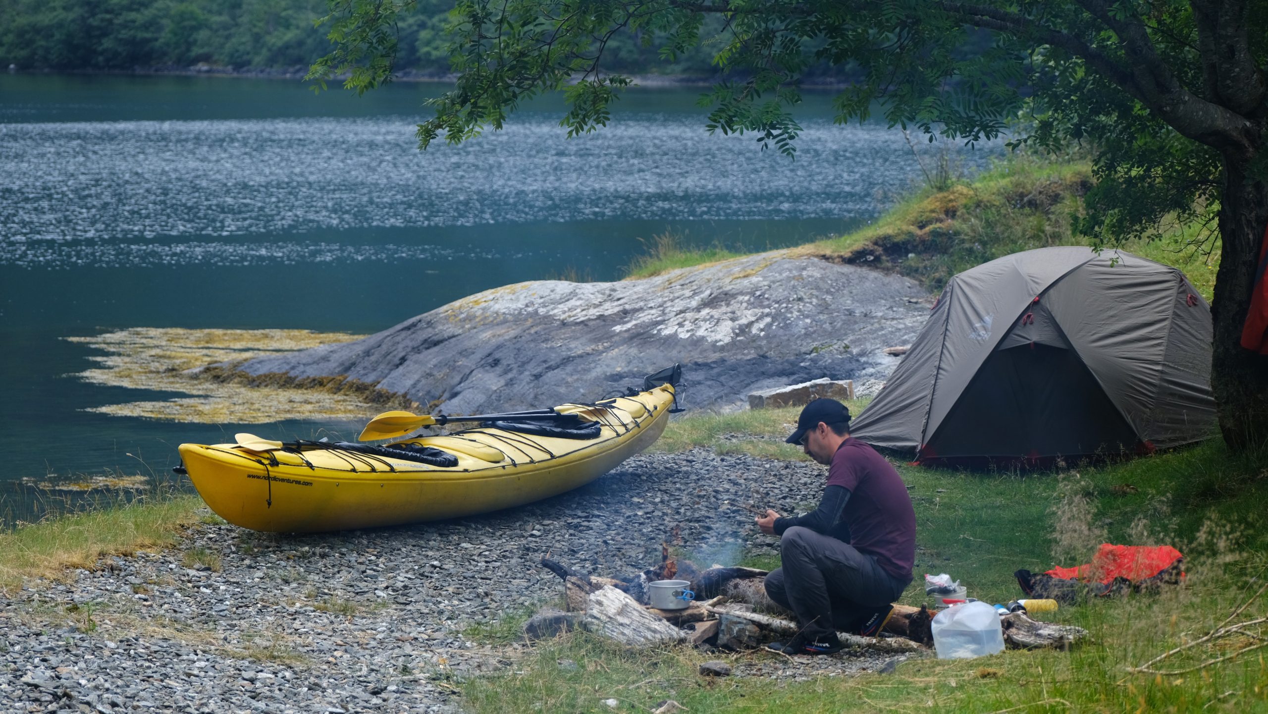 Kamperen en koken in de fjord