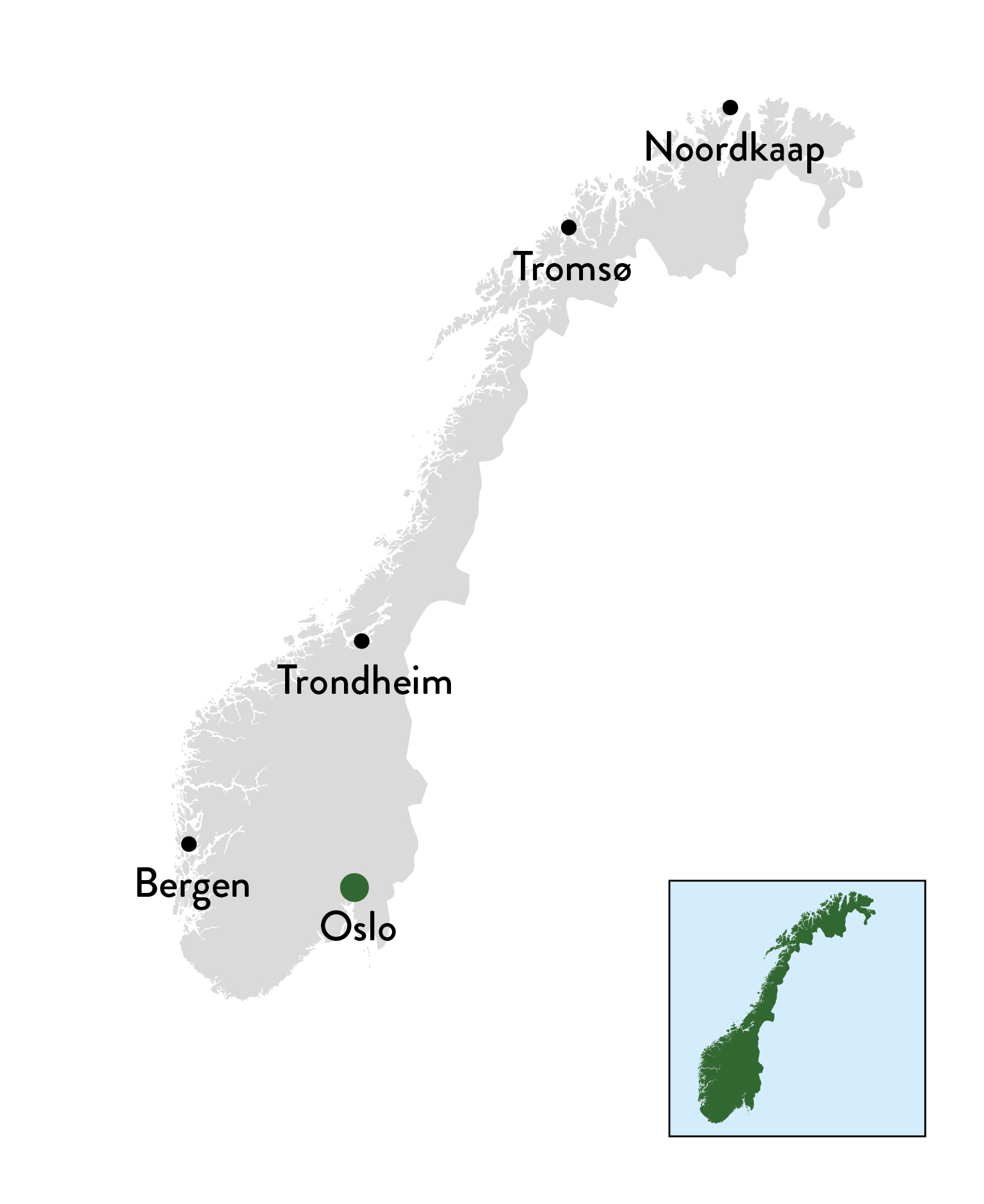 Noorwegen - basiskaart