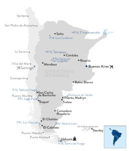 Argentinië - 2025 - Basiskaart Argentinië met Chili